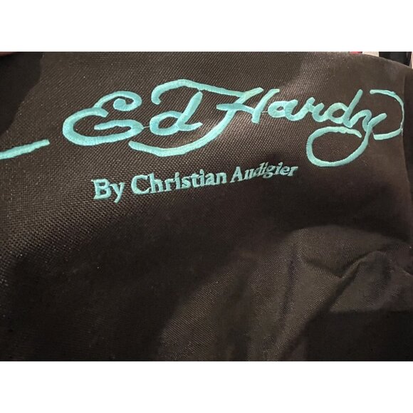 Ed Hardy by Christian Audigier Messenger Laptop Bag Pirate Ladies Tiger Canvas - Picture 4 of 16